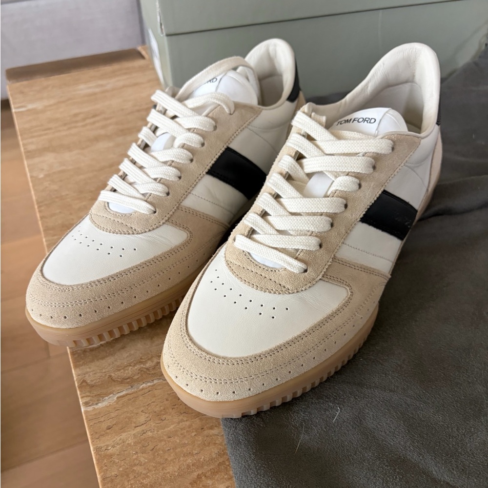 Tom Ford Beige and Black Casual Sneakers